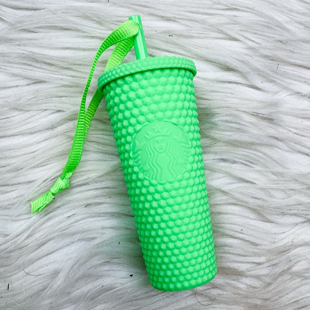 Starbucks Studded Ornament Keychain China 2022 Holiday Advent Matte Lime Green